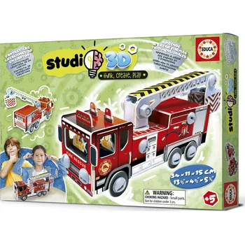 Stavebnice Playmobil EDUCA Studio 3D model Hasičské vozidlo