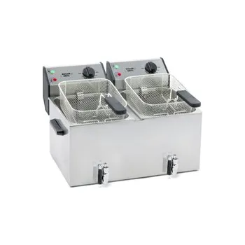 fritéza FRITÉZA STOLNÍ ELEKTRICKÁ FD 80 DR - objem 2 x 8 l - S VÝPUSTNÝM VENTILEM