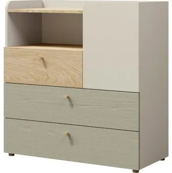 Dětská skříň Nábytek PEGAS s.r.o. Komoda Yuva R10 béžová/dub/eukalyptus