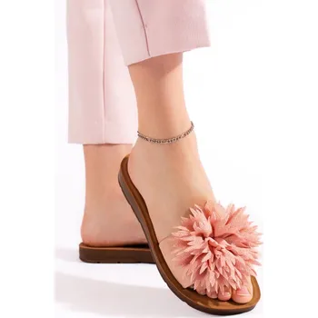 Dámské žabky Pohodlné dámské nazouváky růžové bez podpatku 37