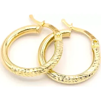 Náušnice Zlaté náušnice kruhy na háček duté menší se zdobením 1,60g