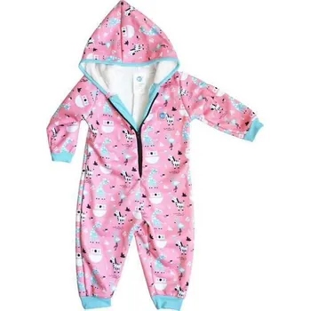 Kojenecká kombinéza Splash About Nepromokavá neoprenová kombinéza s fleecovou podšívkou Zvířátka Růžová Vel. 1-2 roky