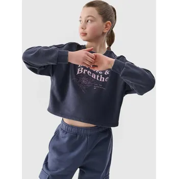 Dívčí oblečení Dívčí cropped mikina 4F 4F modrá 3258795