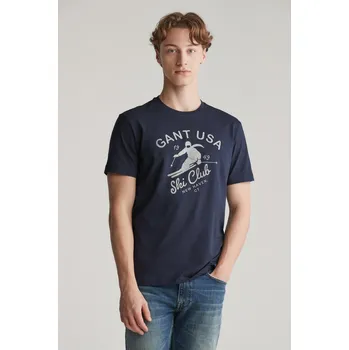Pánské oblečení TRIČKO GANT SEASONAL GRAPHIC T-SHIRT EVENING BLUE