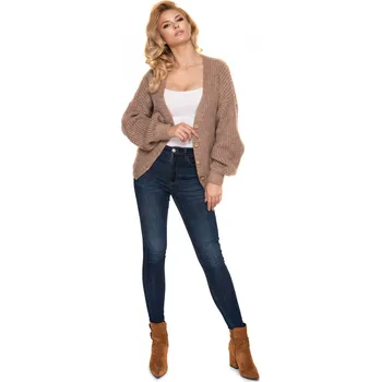 Dámský svetr PeeKaBoo Dámský krátký oversize kardigan Sarkad cappuccino univerzální