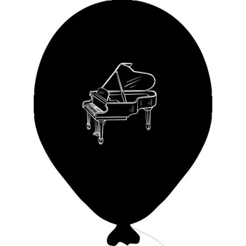 Černý nafukovací balónek pro děti s potiskem klavír