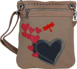 Tapple Dámská crossbody kabelka se srdíčky G003 hnědá