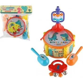 Hudební nástroj pro děti Hudební nástroje sada plast 5ks, 2 barvy v sáčku 27,5x28cm 3m+