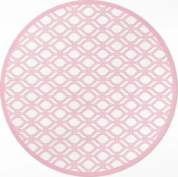 Koberec Kulatý vinylový Koberec , průměr 70 cm, pudrově růžová, jemný mozaikový cop