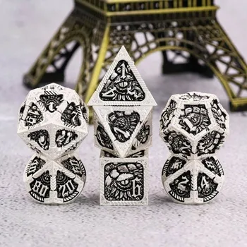 Příslušenství k deskovým hrám DRAČÍ DĚDICTVÍ STÍNU SADA 7 KOVOVÝCH RPG kostek