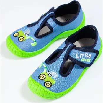 Dívčí bačkory Komfortní papuče modré dětské bez podpatku 21