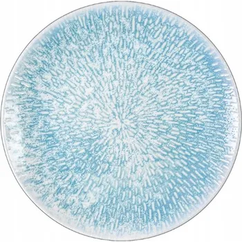 Talíř Porcelánový talířek malý bílo-modrý dezertní kulatý Wilmax 17 cm