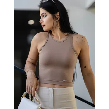Pohodlný dámský VSB LOLLY croptop v hnědé barvě