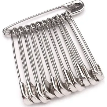 Spínací špendlíky délka 34 mm 12ks v balení - nikl