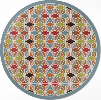 Koberec Hit Kulatý Koberec koberec s grafikou fi 120 cm Pastelový geometrický vzor