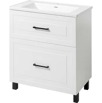 Koupelnový nábytek Lavedo Tokyo 80 koupelnová skříňka s umyvadlem z litého mramoru bílá