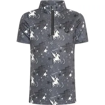 Vybavení pro jezdce Dětské triko IRH Olivia SS 2025, šedé s potiskem - vel. 152