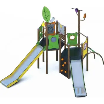 Dětské hřiště Playground System Herní sestava s nerezovými skluzavkami Garden 51