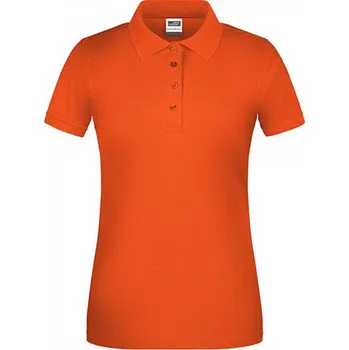 Dámské tričko James & Nicholson Dámské organické pracovní polo tričko s límečkem Barva: Oranžová, Velikost: 4XL JN873