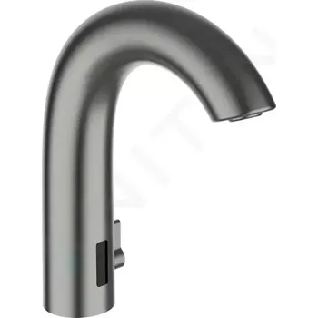 Vodovodní baterie Laufen Curvetronic Elektronická umyvadlová baterie, se směšovačem, síťové napájení, kartáčovaná ocel, HF707153423000