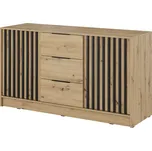 Komoda Nelly 3D 155 cm dub artisan/černá