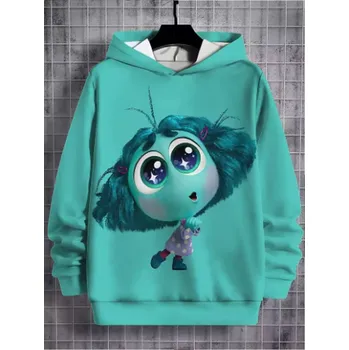 Chlapecký svetr Disney Dětská mikina s kapucí a 3D potiskem V Hlavě 2 (Inside Out 2) Barva: tyrkysová (Z2HF241206EZ), Velikost: 120 (5-6 let