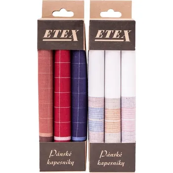 Látkový kapesník Pánské kapesníky Etex M40 3 ks - různé barvy