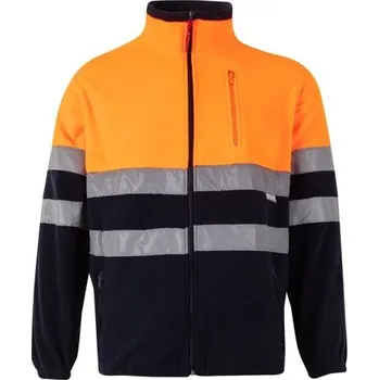 VL EROS. Dvoubarevná fleecová bunda (280 g/m²), z polyesteru (100 %) - Modrá / Oranžová / 2XL