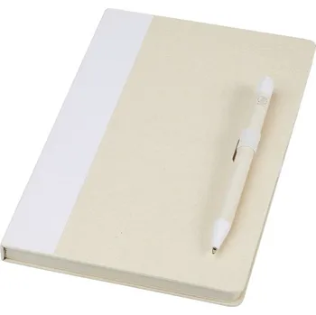 Dairy Dream sada referenčního zápisníku velikosti A5 a kuličkového pera - Bílá
