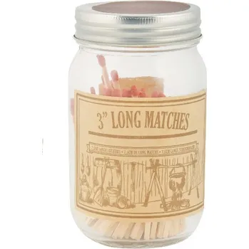 Sklenice Zápalky ve sklenici MACHETTE, 7,5cmx200ks(zápalka)/0,4L(sklenice)|Esschert Design