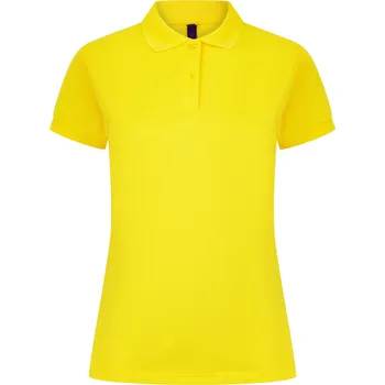 Dámské tričko Henbury Dámská polokošile Coolplus s pleteným límcem Barva: Žlutá, Velikost: XL W476