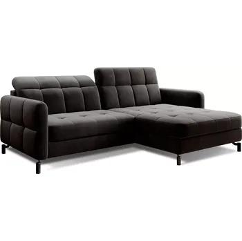 Sedací souprava Rohová rozkládací sedací souprava LORELLE 225 cm Kronos 07 černá pravá