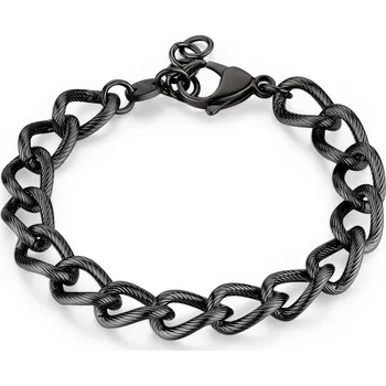 Náramek S'Agapõ Stylový černý náramek z oceli Ripple SRP60 + 2 měsíce na vrácení zboží