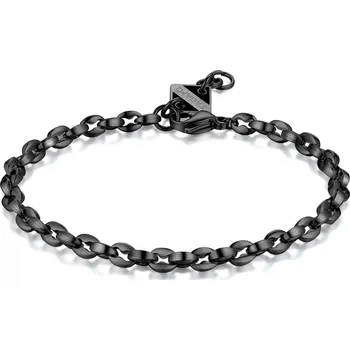 Náramek S'Agapõ Pánský černý náramek z oceli Ripple SRP42 + 2 měsíce na vrácení zboží