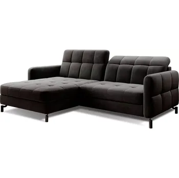 Sedací souprava Rohová rozkládací sedací souprava LORELLE 225 cm Kronos 07 černá levá