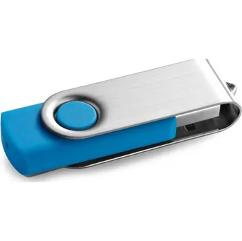 USB flash disk CLAUDIUS 16GB. USB flash disk 16 GB s kovovým klipem - Světle Modrá