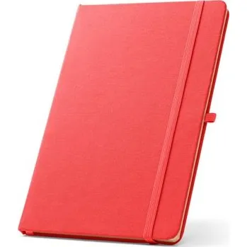 Zápisník ANNE. Zápisník A5 z recyklovaného polyesteru (100% rPET) s linkovanými stránkami - Červená
