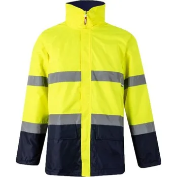 VL THEMIS. Dvoubarevná parka (190 g/m²), z polyesteru (100 %), s PU zátěrem - Modrá / Žlutá / M