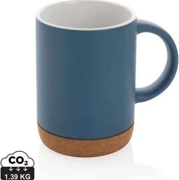 Keramický hrnek s korkovým podstavcem 280ml - Modrá