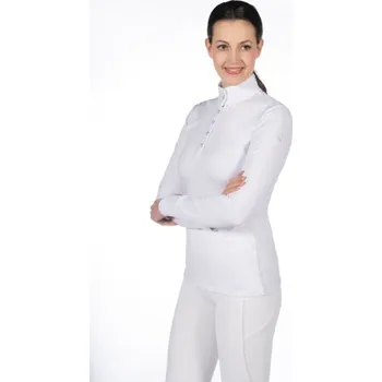 Jezdectví HKM Závodní triko s dlouhým rukávem -Emilia- bílé, XXL