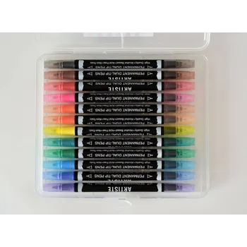 Permanentní fixy s dvojitým hrotem 12 ks