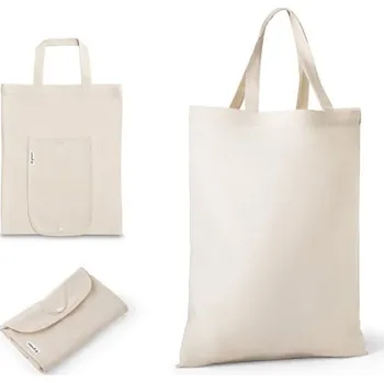 Nákupní taška BEIRUT. Skládací taška z bavlny (50 %), recyklované bavlny (30 %) a polyesteru (20% rPET) (140 g/m²)