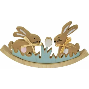 Velikonoční dekorace Velikonoční dekorace Houpačka se zajíčky, 23 x 11 x 3 cm, přírodní