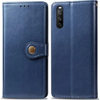 Pouzdro na tablet VSECHNONAMOBIL 33161 LEATHER BUCKLE Peňaženkový obal Sony Xperia 10 III modrý