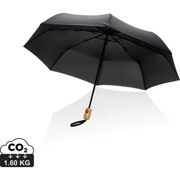 21" bambus auto-open/close deštník Impact ze 190T RPET AWARE - Černá