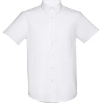 Pánská košile THC LONDON WH. Pánská oxfordská košile s krátkým rukávem. Bílá barva - Bílá / XL