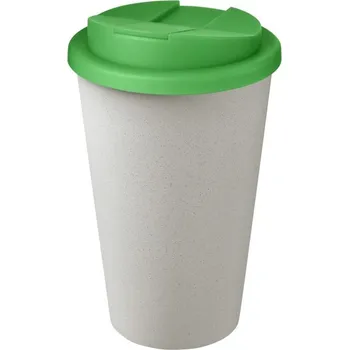 Americano® Eco 350ml recyklovaný hrnek s&nbsp;víkem odolným proti rozlití - Zelená / Bílá