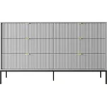 Komoda Nova 154 cm se zásuvkami šedá/černá