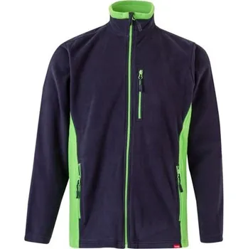 VL GERAS. Dvoubarevná fleecová bunda (220 g/m²) z polyesteru (100 %) - Modrá / Zelená / XS