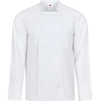 VL KALI. Kuchyňská bunda s dlouhým rukávem (175 g/m²), z bavlny (35 %) a polyesteru (65 %) - Bílá / 58